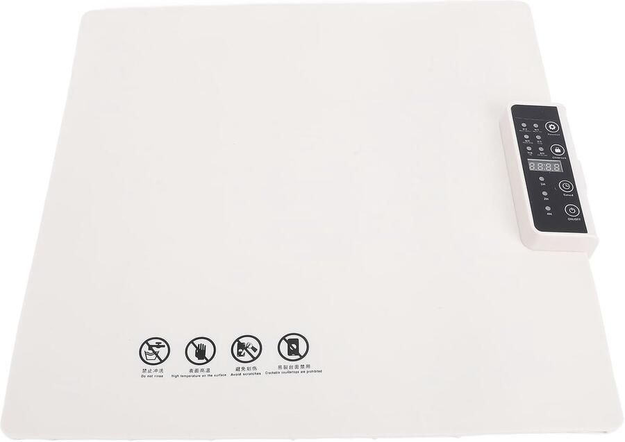 Elektrische Verwarmingsplaat Oprolbare Warmhoudplaat Eten Warm Houden 5 Temperatuur Instellingen 37x38cm Wit
