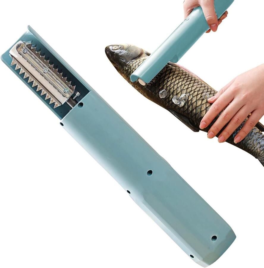 Elektrische Vis Schraper Zeevruchten Schoonmaker Keuken Werk Draadloos RVS Ontschiller 24.5 cm Lengte Blauw