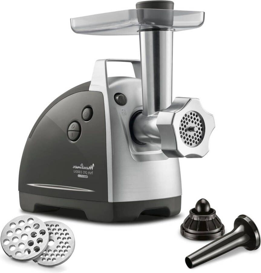Elektrische Vleesmolen 2200 W 2 Maalroosters Accessoires voor Kebbe en Worst Zilver Gehaktmolen