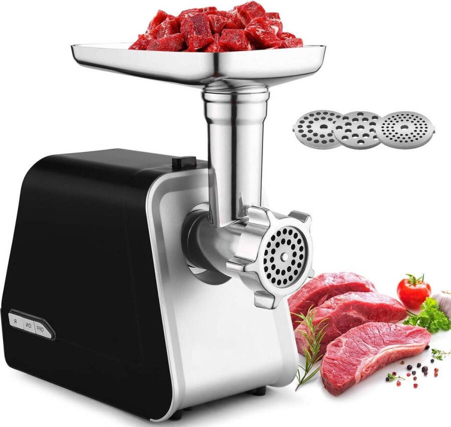 Elektrische vleesmolen 3-in-1 Multi vleesmolen met 3 roestvrijstalen schuurplaten voor huishoudelijk gebruik - Foto 2