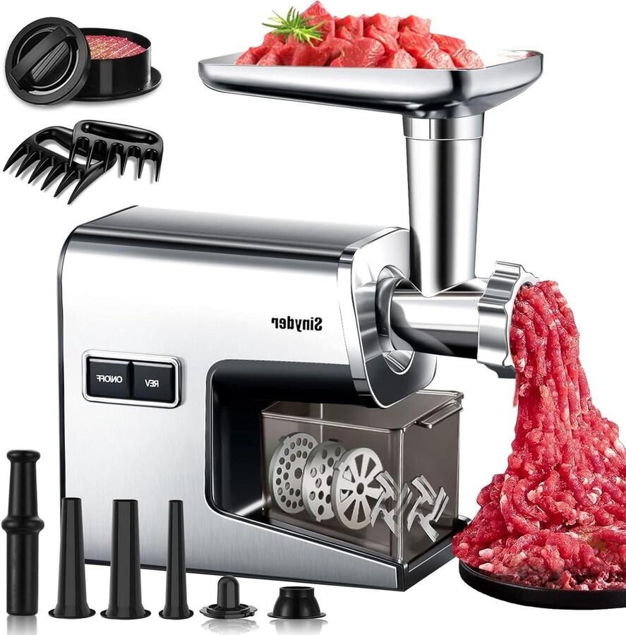 Elektrische Vleesmolen Keukenmachine Gehakt Zelf Gehakt Maken Krachtige 3000W Motor 907 g Zilver