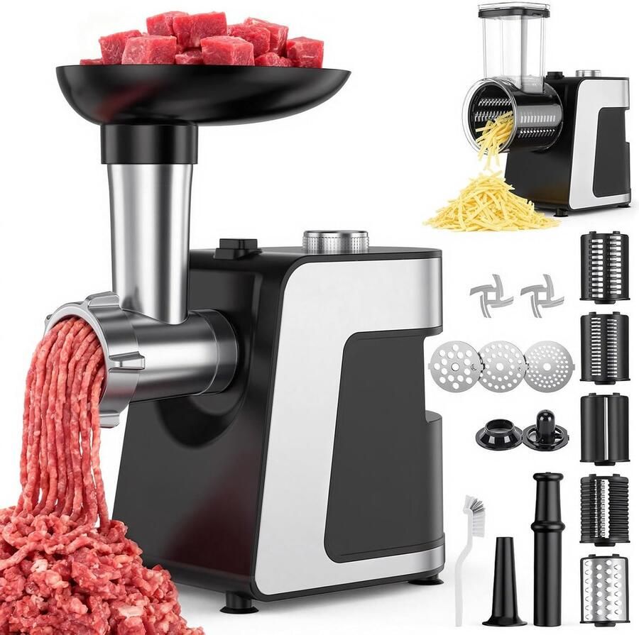 Elektrische Vleesmolen Keukenmachine Gehakt Zelf Gehakt Maken Krachtige Motor 37cm Pakket