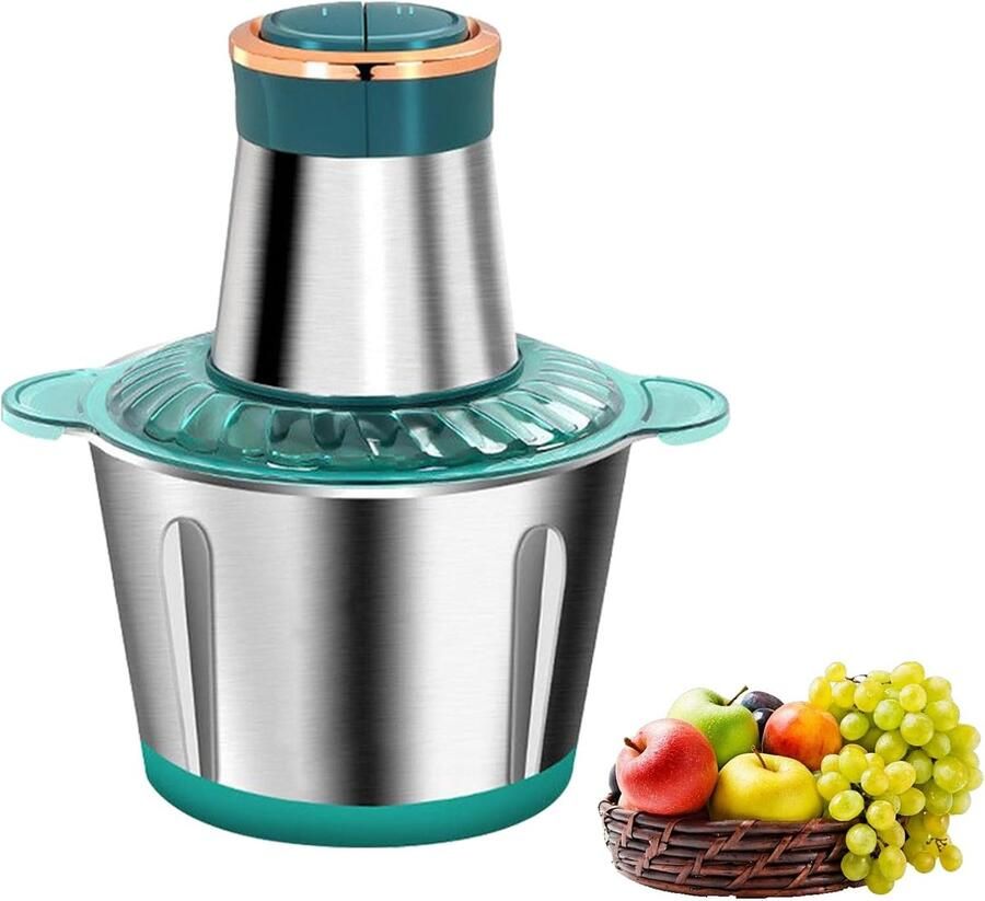 Elektrische Vleesmolen Keukenmachine Hakmolen Verse Maaltijden Maken Compact Praktisch Design 18x18x25 cm Groen