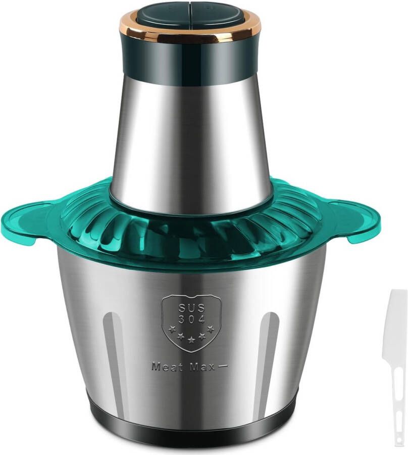 Elektrische vleesmolen multifunctionele 2-snelheden voedselhakker met 3L roestvrijstalen container en messen 110W handmatige groentehakker blender voor groenten uien knoflook salade fruit