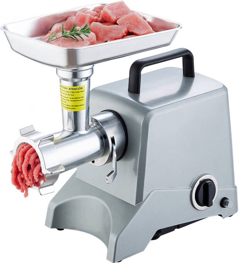 Elektrische Vleesmolen Van 5 Lb Min. Vermogen 575 W (Max. 800 W) Een IndustriëLe Vleesmolen met Mes Maalplaat Worstvulmes En 3 Buizen. Gemaakt Van Aluminium