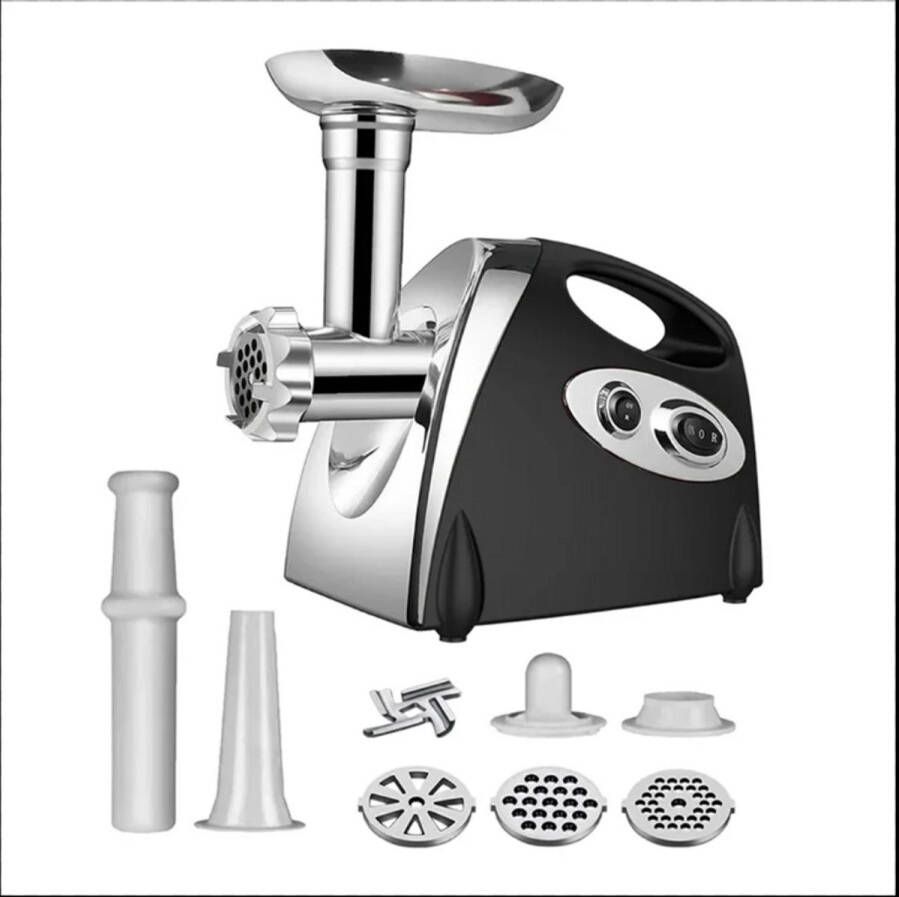 Corenia Elektrische Vleesmolen Worstmolen Meat Grinder Krachtige Motor Alle Soorten Vlees Inclusief Accessoires 28 x 18.5 x 33 cm 2800W Zwart - Foto 2
