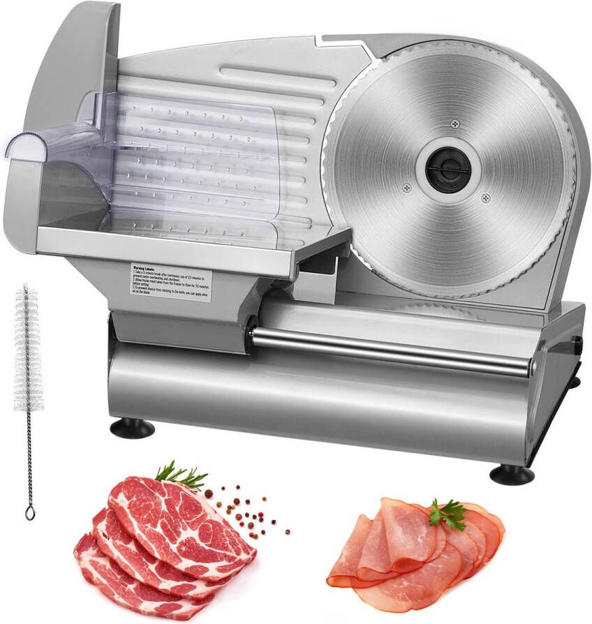 Elektrische vleessnijder van 180 W 7 5 inch mes van SUS420 roestvrij staal instelbare dikte 0-0 6 inch eenvoudig te reinigen ideaal voor vlees brood ham en kaas