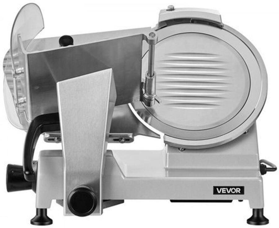 Elektrische Vleessnijmachine 240 W Vermogen 250 mm Mes Instelbare Snijdikte 0-12 mm Aluminiumlegering Voor Vlees En Groenten