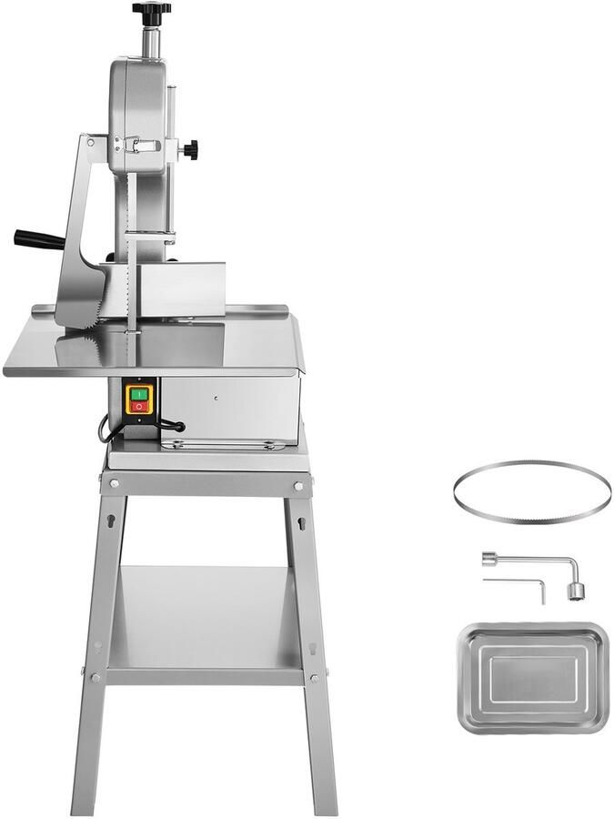 Elektrische Vleeszaag 850W Roestvrijstalen Verticale Snijmachine 19 1 X 15 Inch Werkbank 7 09 Inch Snijdikte 5 Messen voor Het Snijden van Bevroren Vlees Varkensvlees