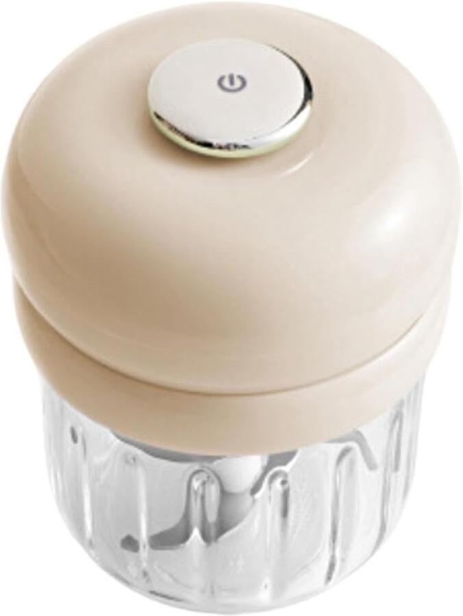 Elektrische Voedselhakker Mini Chopper Snel Ingrediënten Hakken Uniforme Hakprestatie 14.5 x 11.2 cm Crèmekleurig