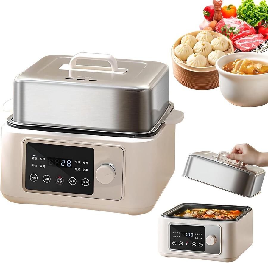 Elektrische Stoomoven Voedsel Stomer Thuis Koken Touchscreen Bediening 8L Capaciteit Zwart