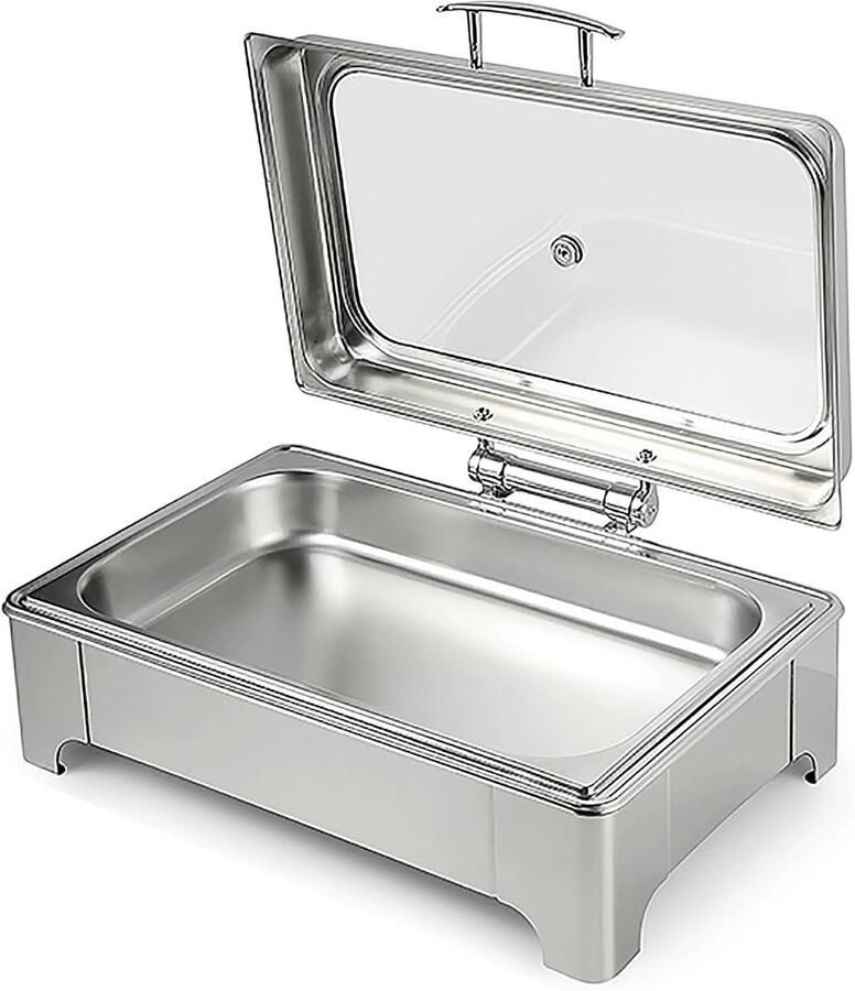 Elektrische Voedselverwarmer Buffetwarmer Serveerwagen Eten Warm Houden Instelbare Temperatuur Enkel Compartiment Zilver