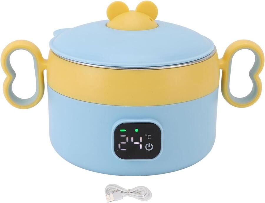 Elektrische Voedselverwarmer met Roestvrijstalen Oplaadbare Lunchbox USB Geïsoleerd voor Thuisreizen