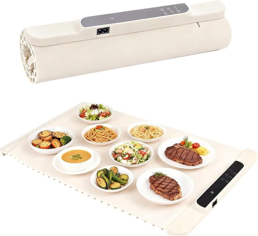 Elektrische voedselverwarmer Warmhoudplaat buffet Eten warm houden Snelle gelijkmatige verwarming 65 x 388 cm Zwart
