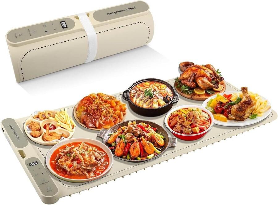 Elektrische voedselverwarmer Warmhoudplaat Buffet warm houden Gelijkmatige verwarming 40-120 °C Geel