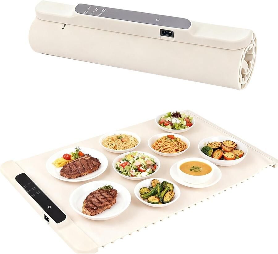 Elektrische Voedselverwarmer Warmhoudplaat Buffetwarmer Buffetten Warm Houden Snelle Volledige Oppervlakte Verwarming 65 x 388 cm Zwart