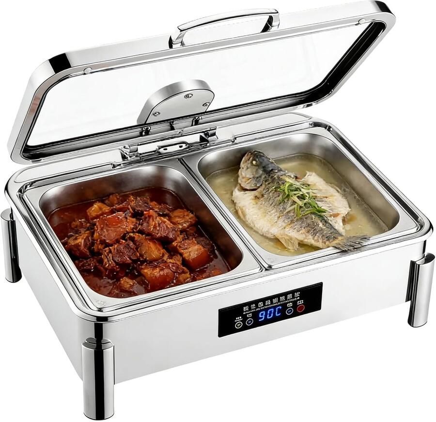 Elektrische Voedselwarmer Buffet Server Feesten en Catering Verstelbare Temperatuur 2 Vierkanten
