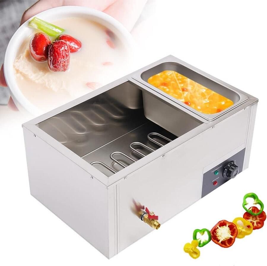 Elektrische Voedselwarmer Warmhoudplaat Buffet Buffetten Feestjes 3 Bakken 7L 57.5 x 38 x 27cm Zilver