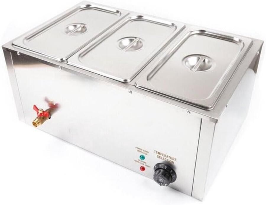 Elektrische Voedselwarmer Warmhoudplaat Buffet Eten Warm Houden Roestvrij Staal 57.5 x 38 x 27 cm