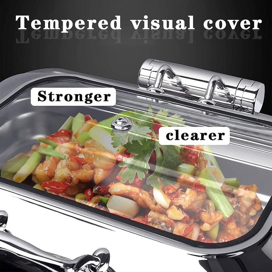 Elektrische Voedselwarmer Warmhoudschalen Buffet Feestelijke Bijeenkomsten Digitale Temperatuurweergave 40x44x26 cm Zilverkleurig