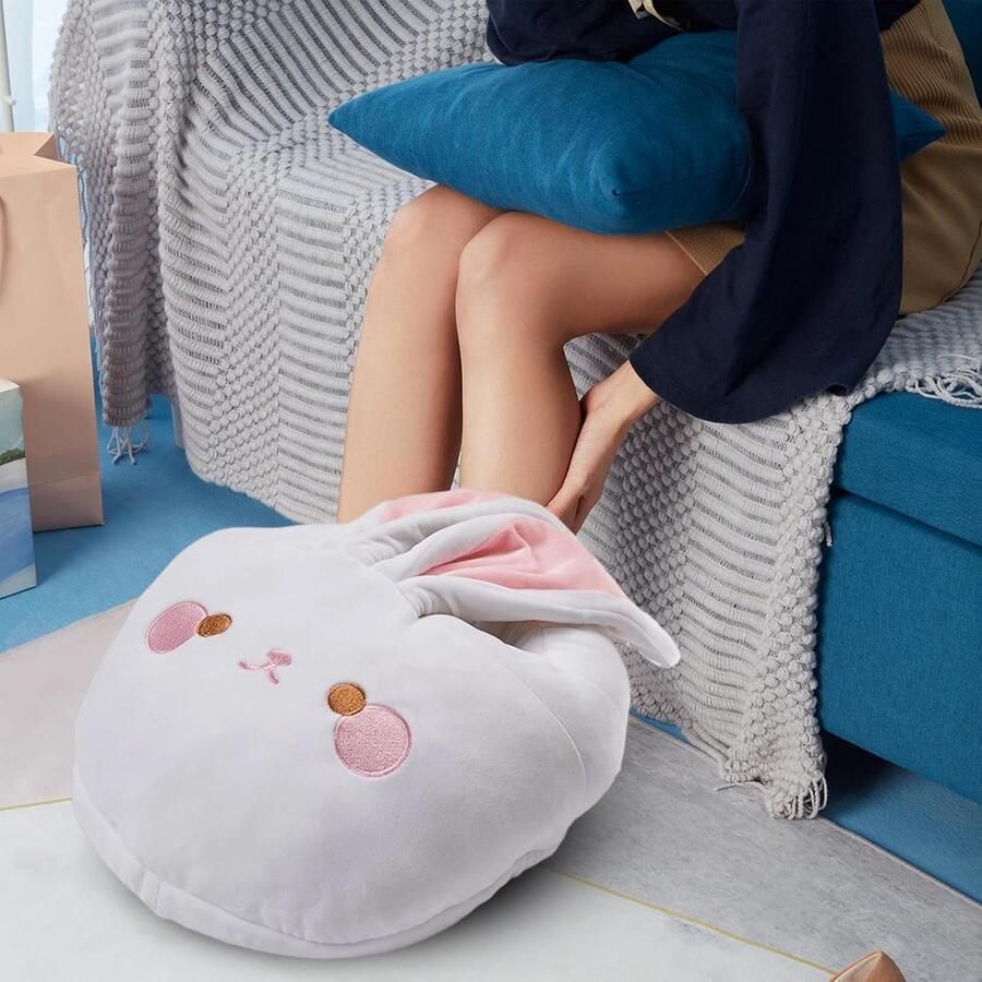 Elektrische Voetenwarmer Verwarmde Pantoffel Binnen Opwarmen Snelle Warmte Technologie 32 x 28 x 12 cm Grijs