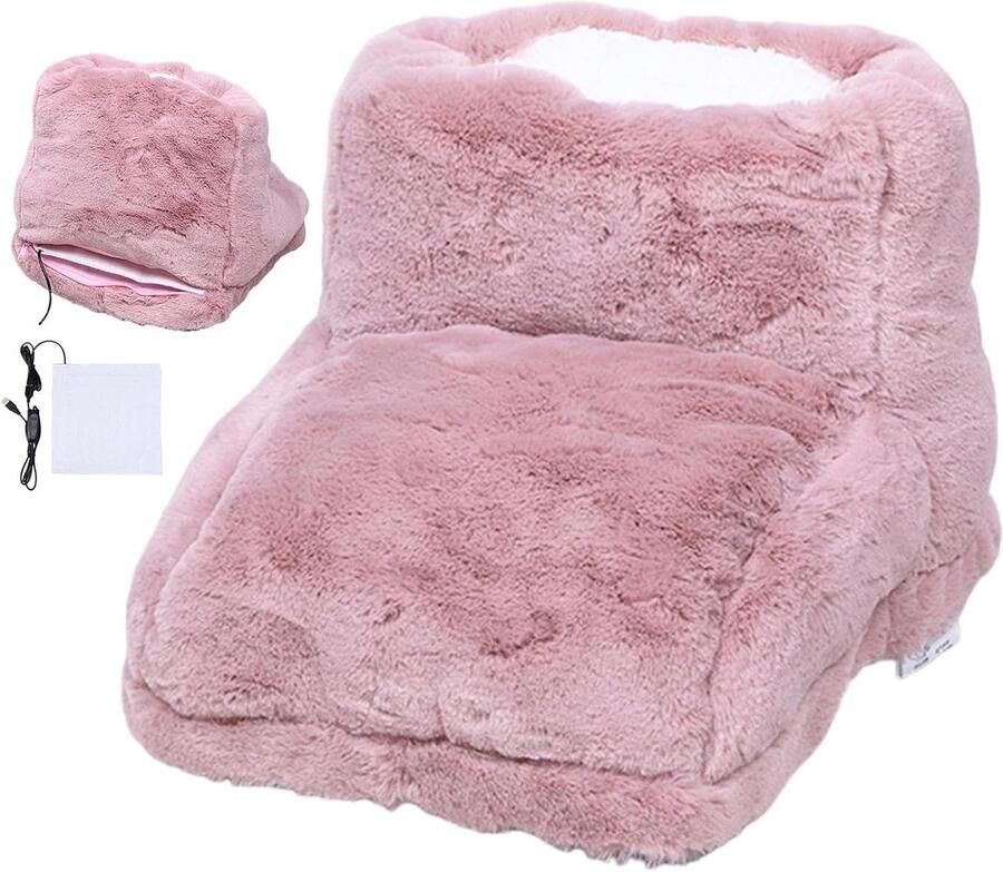 Elektrische Voetenwarmer Verwarmde Voetensteun Voeten Opwarmen 360 Graden Verwarming 30 x 25 x 25 cm Grijs