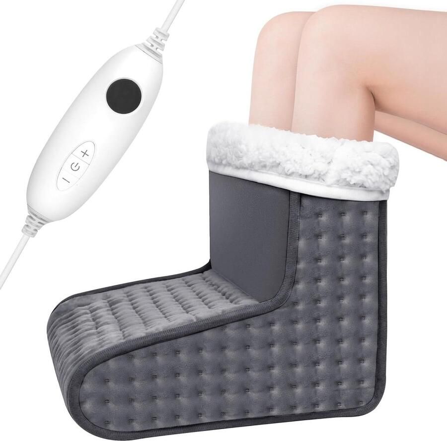 Elektrische Voetenwarmer Voetenkussen Verwarmer Voeten Opwarmen Snelle Verwarmingstechnologie 10 x 32 x 27 cm Grijs