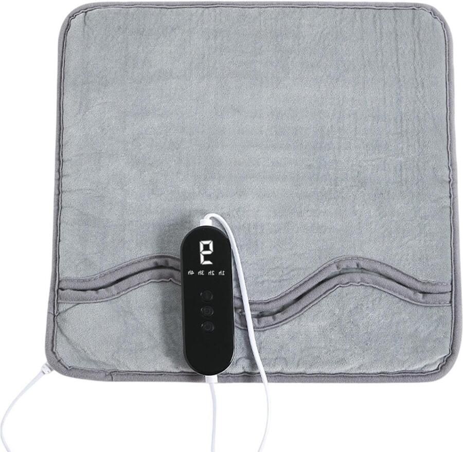 Elektrische Voetwarmer Voetenverwarmer Verwarming Pad Voeten Opwarmen Thermostatische Bescherming 40 x 40 cm Grijs