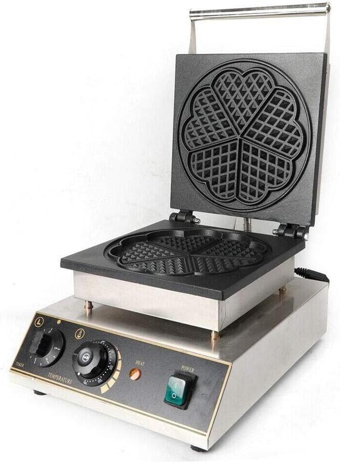 Elektrische Wafelmaker Bubble Wafelijzer Commercieel Gebruik Instelbare Temperatuur 33 x 39 x 33 cm Roestvrij Staal