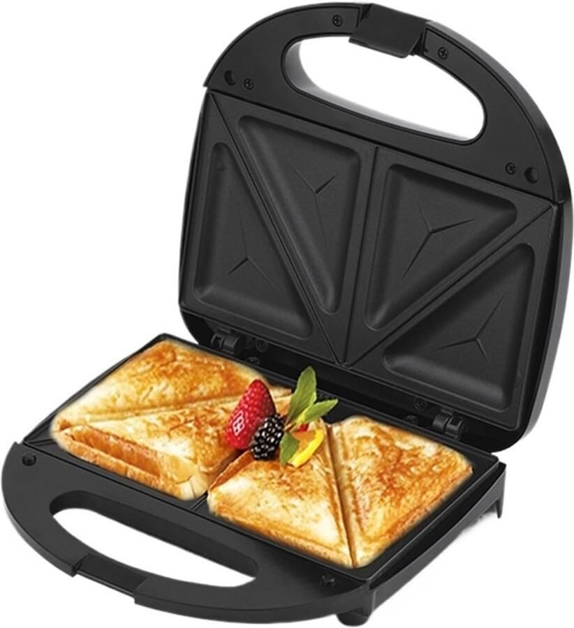 Elektrische Wafelmaker Sandwichmaker Panini Ontbijt Bereiden Antiaanbaklaag 750W Vermogen One Color