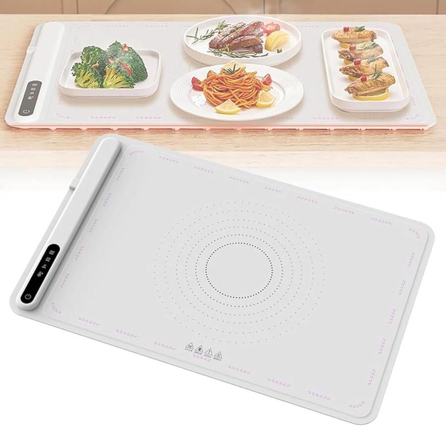 Elektrische warmhoudbak Voedselverwarmer Maaltijden warm houden Opvouwbaar en compact 61 x 40 cm Zwart