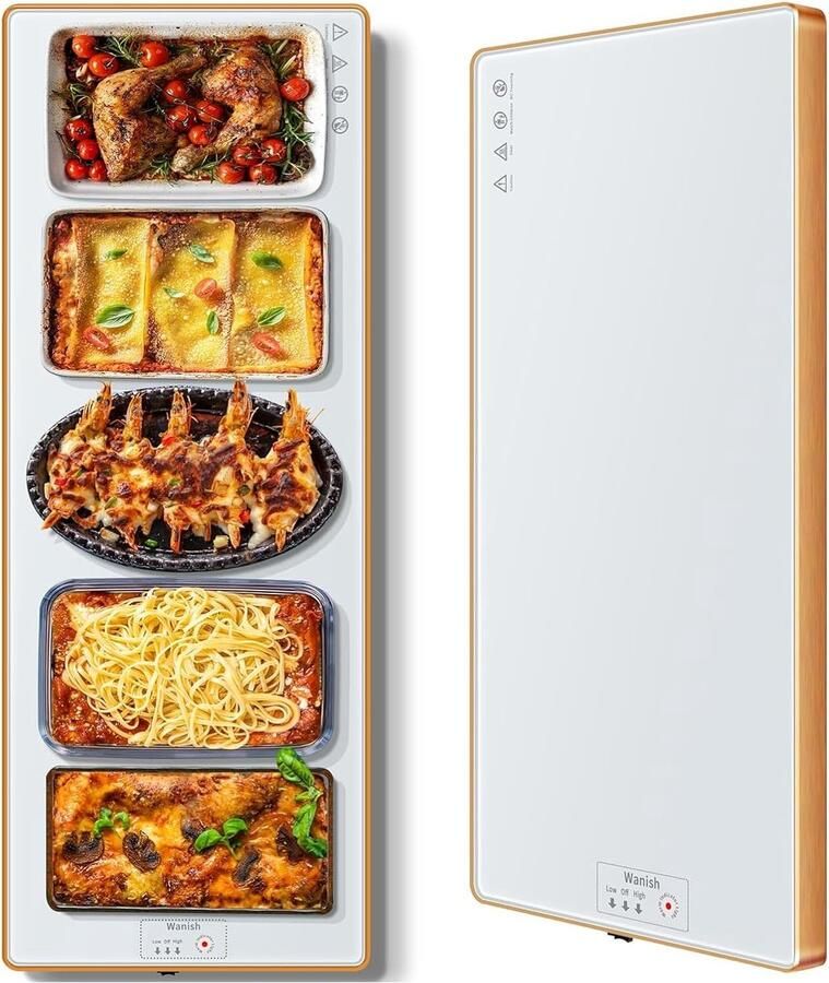 Elektrische warmhoudlade Verwarmingsmat Voedsel warm houden Thermostaat instelbaar 1016 x 305 cm Zwart