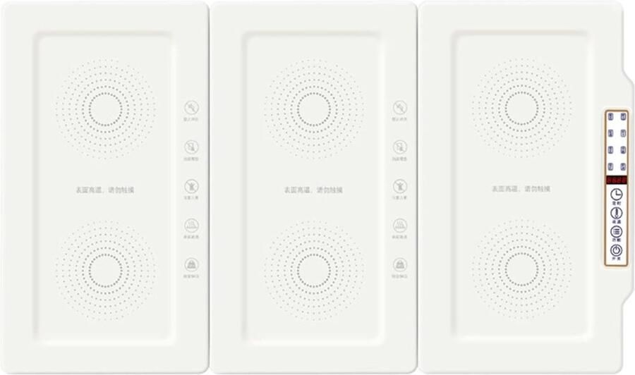 Elektrische Warmhoudlade Voedselwarmer Feestelijk Buffet Instelbare Temperatuur 3 Stuks Wit