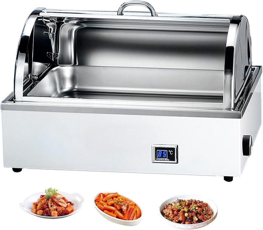 Elektrische Warmhoudplaat Buffetwarmer Serveer Warme Gerechten Instelbare Temperatuur 57x37x33 cm
