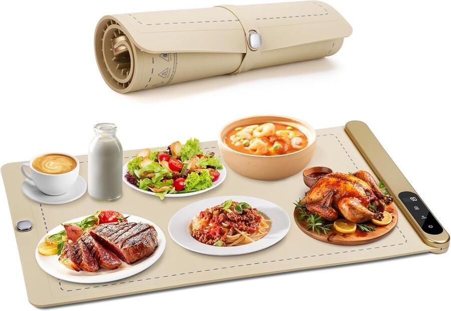 Elektrische Warmhoudplaat met 6 Temperaturen en Automatische Uitschakeling Ideaal voor Buffet en Keuken