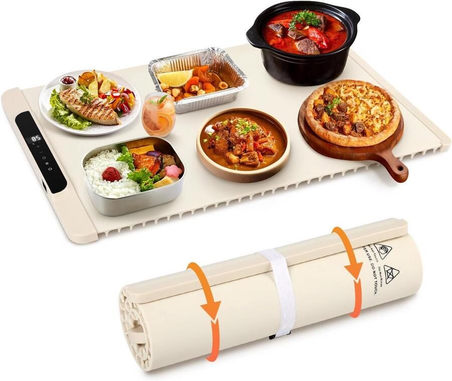 Elektrische Warmhoudplaat met Instelbare Temperatuur en Timer