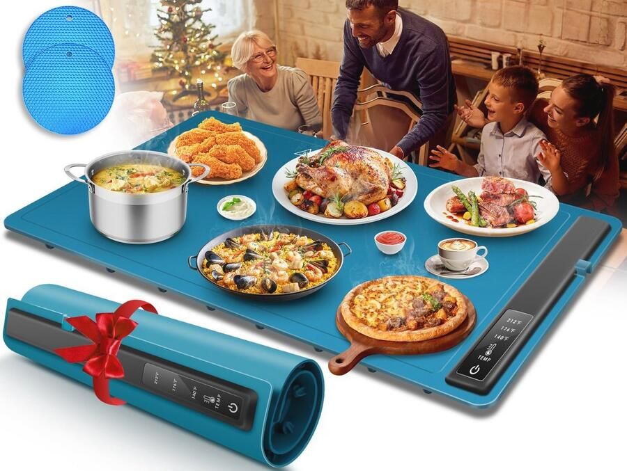 Elektrische warmhoudplaat Opvouwbare voedselwarmer met instelbare temperaturen