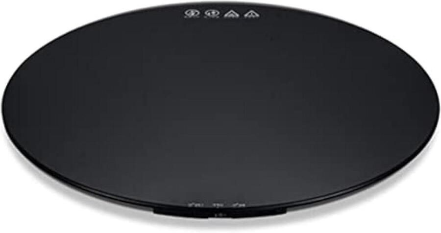 Elektrische Warmhoudplaat Ronde Hot Plate Voedsel Warm Houden Dubbele Temperatuurregeling 25x25 cm Zwart