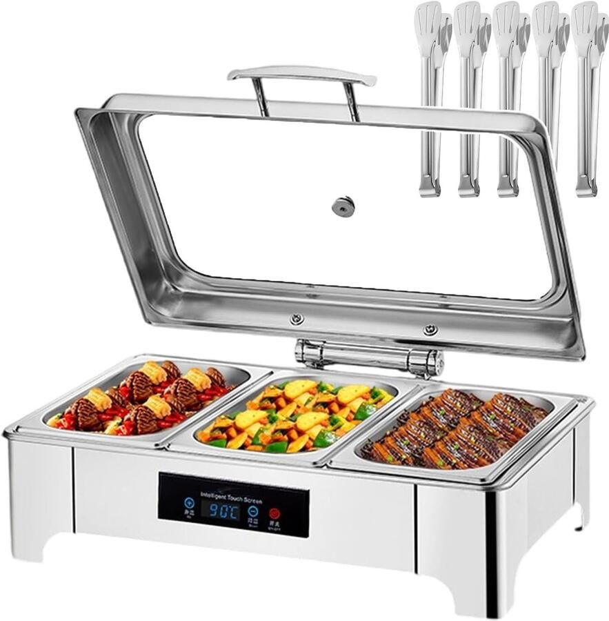 Elektrische Warmhoudplaat Stoomtafel Buffet Gerechten Warm Houden Grote Capaciteit 135L 57x44x56 cm