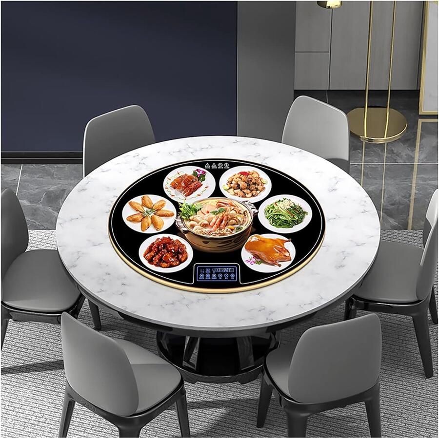 Elektrische Warmhoudplaat Verwarmde Plaat Buffet Warm Houden Instelbare Temperatuur 60x60 cm Zwart