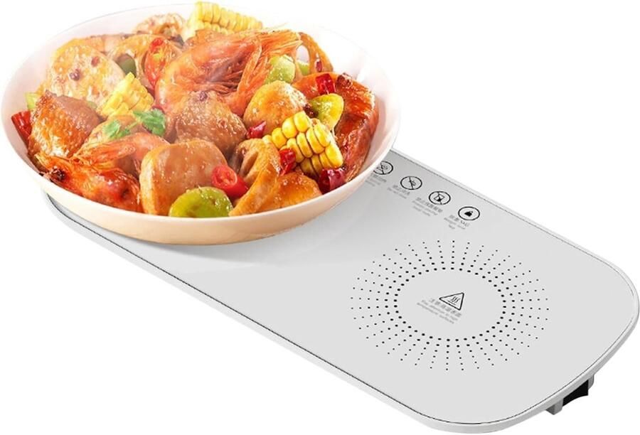 Elektrische Warmhoudplaat Verwarmde Placemat Buffet Warm Houden Snelle Verwarming 10 Sec 36x18cm Wit