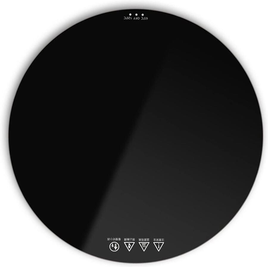 Elektrische Warmhoudplaat Verwarmde Serveerschaal Buffet Warmhouden Twee Temperatuurstanden 25 cm Diameter Zwart