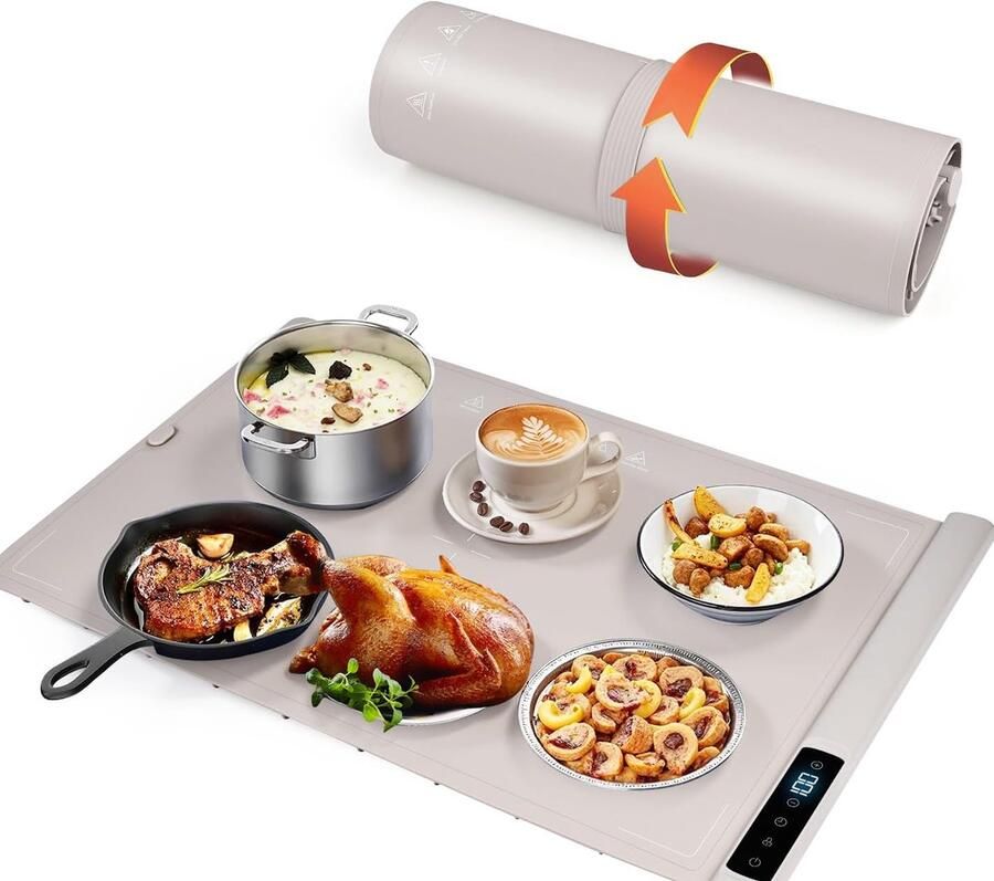 Elektrische Warmhoudplaat Verwarmende Tray Eten Warm Houden Gelijkmatige Verwarming 61 x 40 cm Donkerblauw