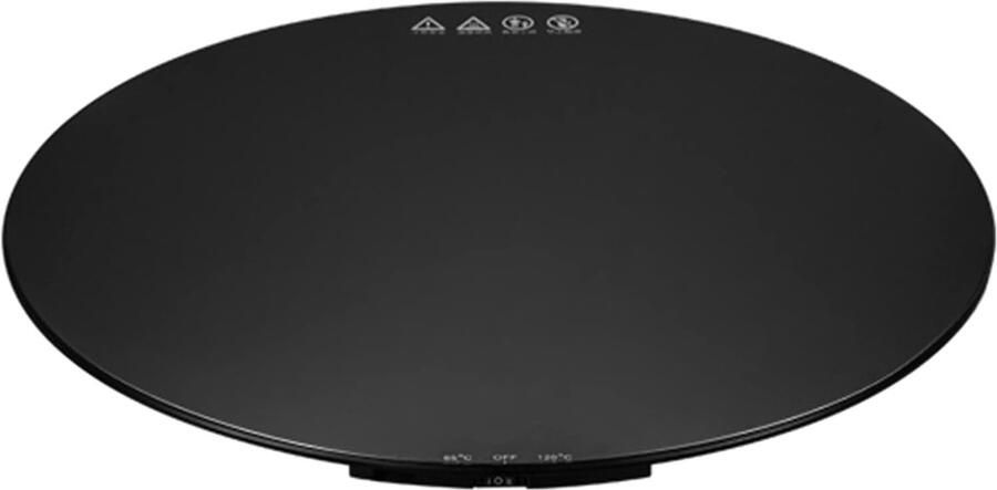 Elektrische Warmhoudplaat Verwarmingsplaat Buffet Eten Warm Houden Verstelbare Temperatuur 27x27x0.6 cm Zwart