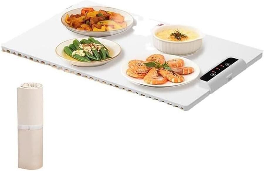 Elektrische Verwarmingsbak Opvouwbare Warmhoudbak Voedsel Warm Houden Instelbare Temperatuur 608 x 378 mm Wit