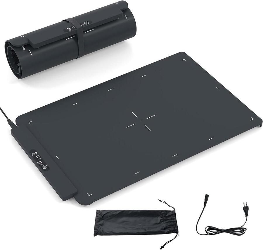 Elektrische Warmhoudplaat Voedselverwarmer Mat Gerechten Warm Houden Snel Opwarmend Oppervlak 64 x 41 cm Zwart