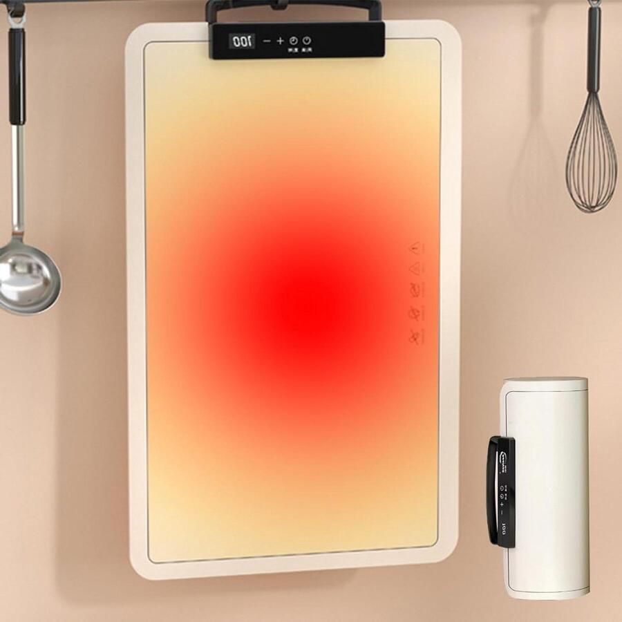 Elektrische Warmhoudplaat Voedselwarmer Opvouwbaar Eten Warm Houden Instelbare Temperatuur 60x38cm Zwart