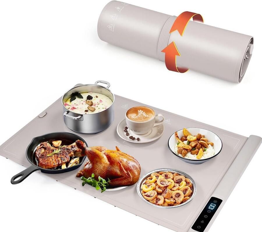 Elektrische Warmhoudplaat voor Borden en Gerechten Opvouwbaar en Regelbaar