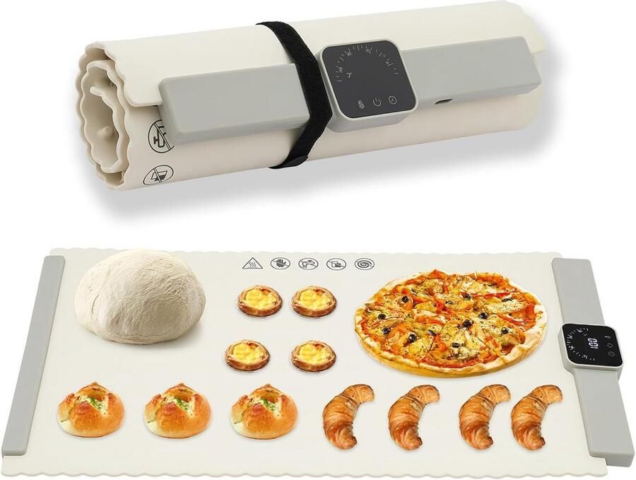 Elektrische Warmhoudplaat voor Gerechten Opvouwbaar & Draagbaar Temperatuurregeling 60-100°C