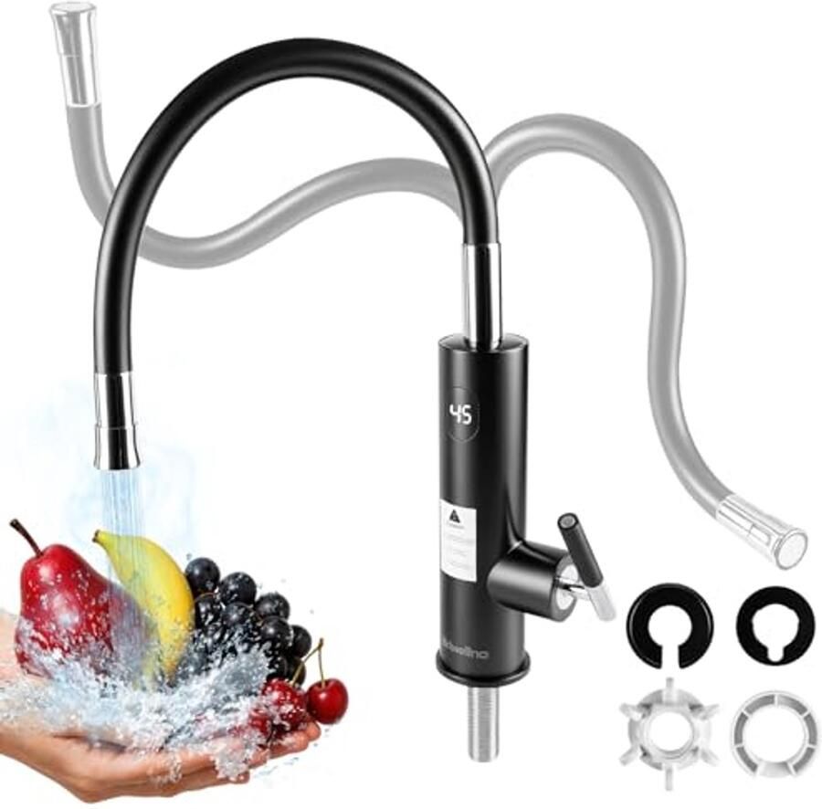 Elektrische Warmwaterkraan met Doorstroomboiler 3300W voor Keuken Badkamer en Camping